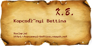 Kopcsányi Bettina névjegykártya