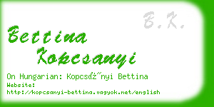 bettina kopcsanyi business card